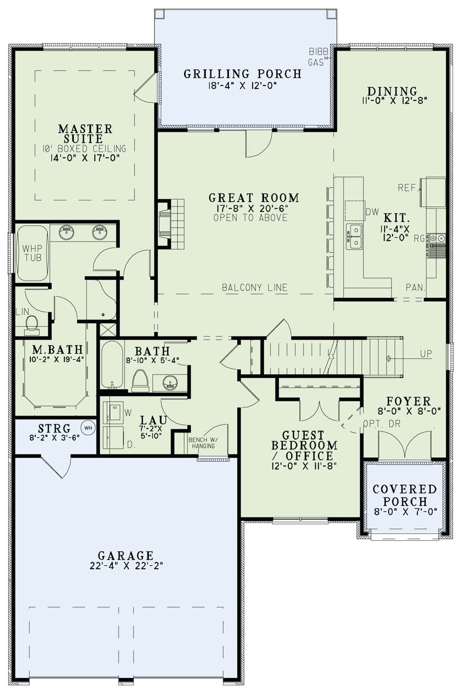 Floor Plan First Story of European Plan #153-1985