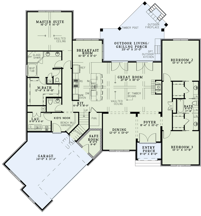 Floor Plan First Story of French Plan #153-1992