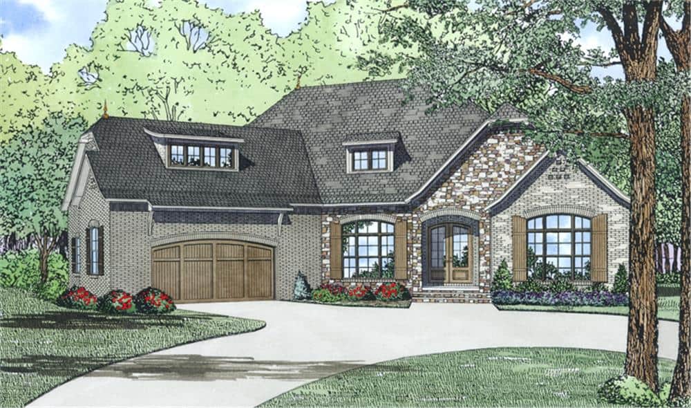 Front View of this 3-Bedroom, 2408 Sq Ft Plan - 153-1992