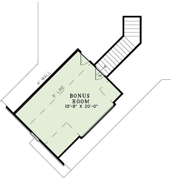 Floor Plan Bonus Room of Country Plan #153-1993