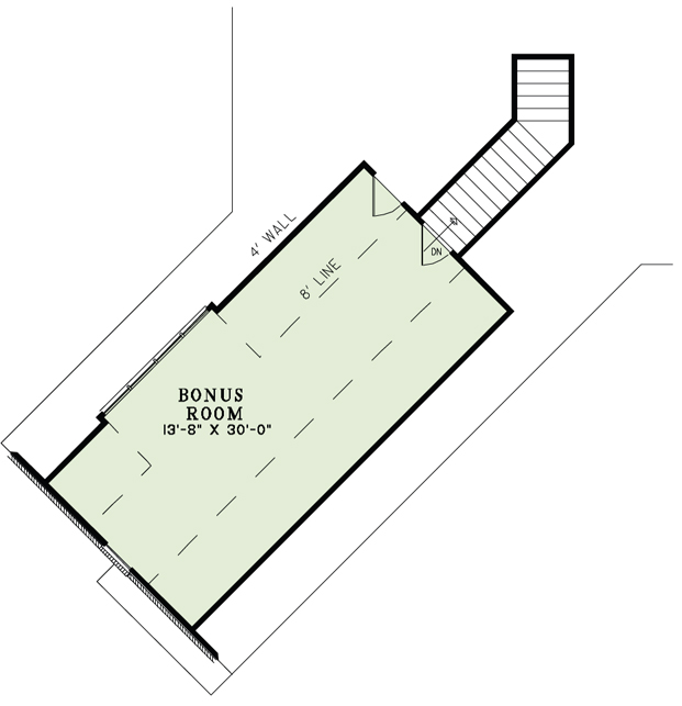 Floor Plan Bonus Room of French Plan #153-1996