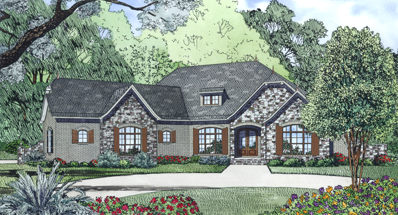 Front Elevation of this French House (#153-1996) at The Plan Collection.