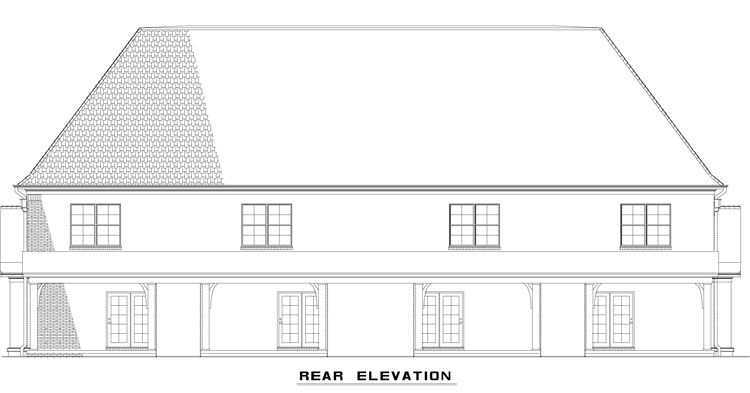 Home Plan Rear Elevation of this 2-Bedroom,1510 Sq Ft Plan -153-1997
