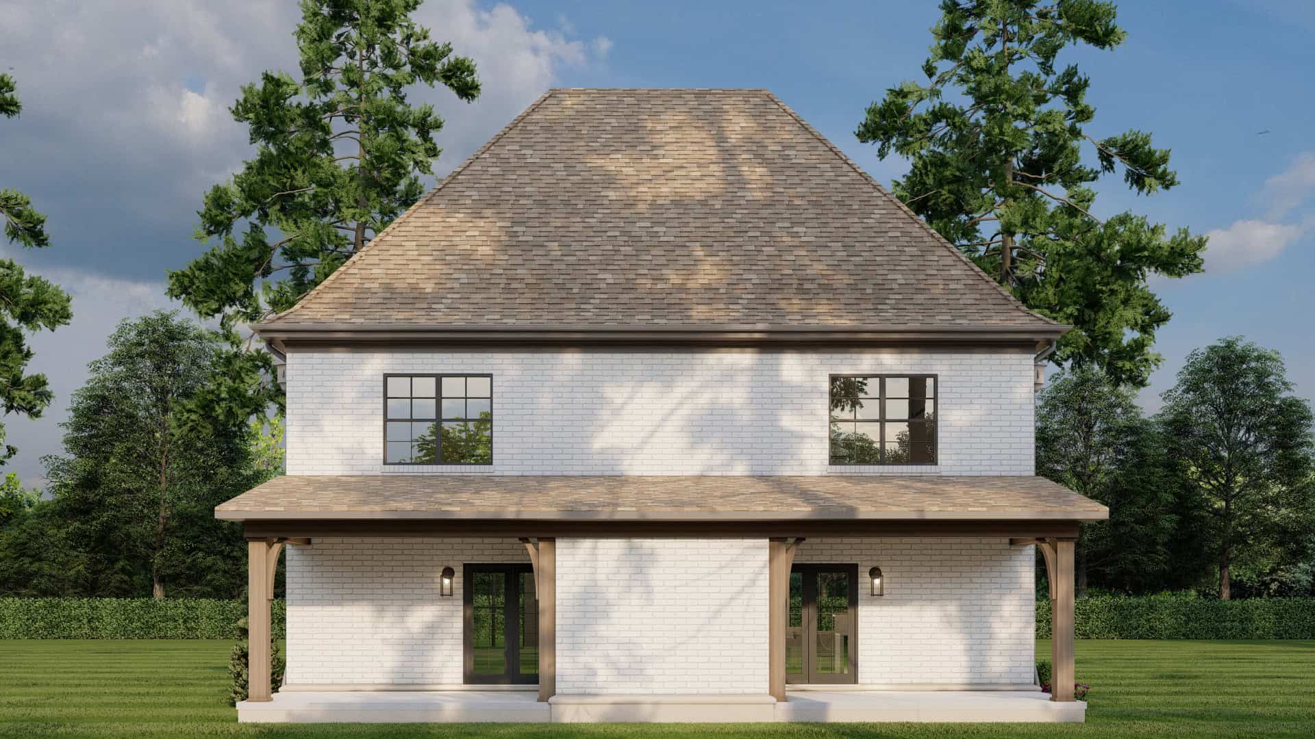 Home Plan Rear Elevation of this 2-Bedroom,1510 Sq Ft Plan -153-1998
