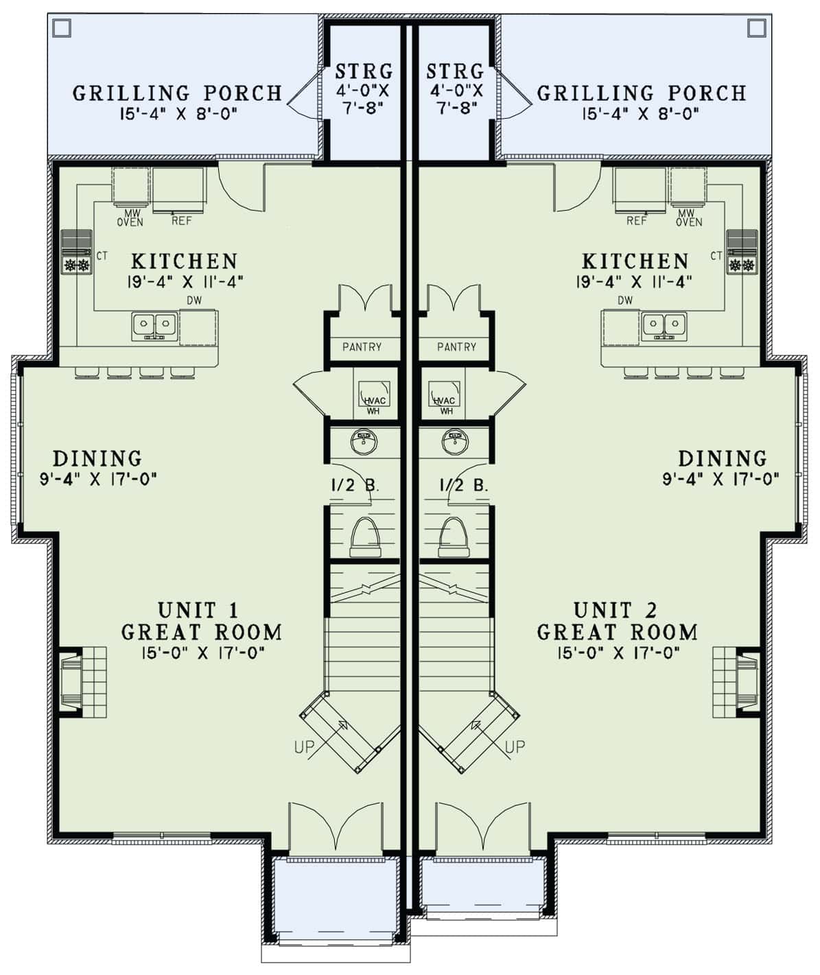 Floor Plan First Story of Multi-Unit Plan #153-1998