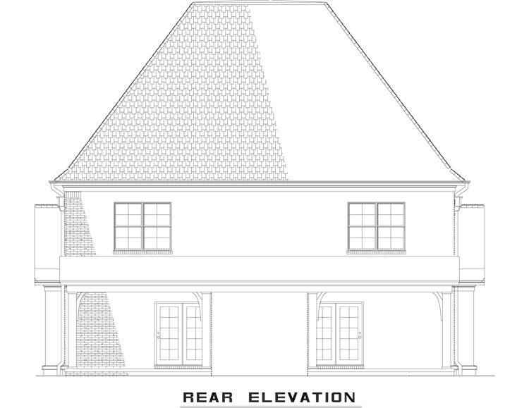 Home Plan Rear Elevation of this 2-Bedroom,1510 Sq Ft Plan -153-1998