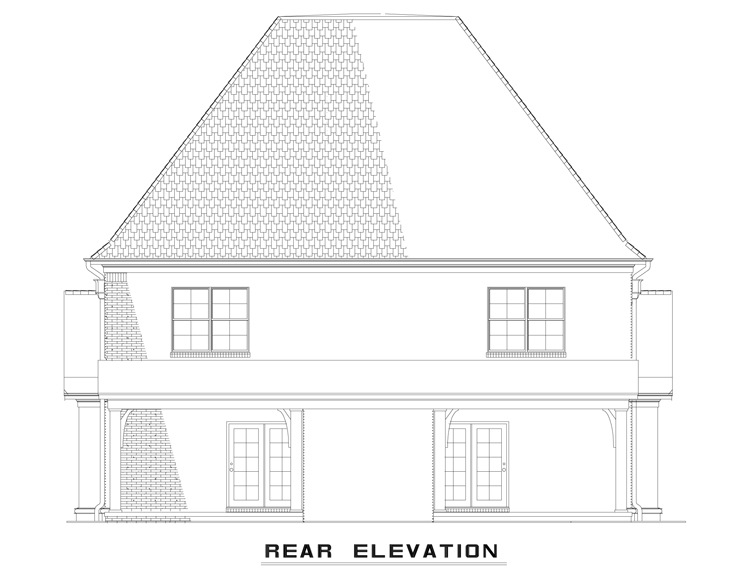 Home Plan Rear Elevation of this 2-Bedroom,1602 Sq Ft Plan -153-1999