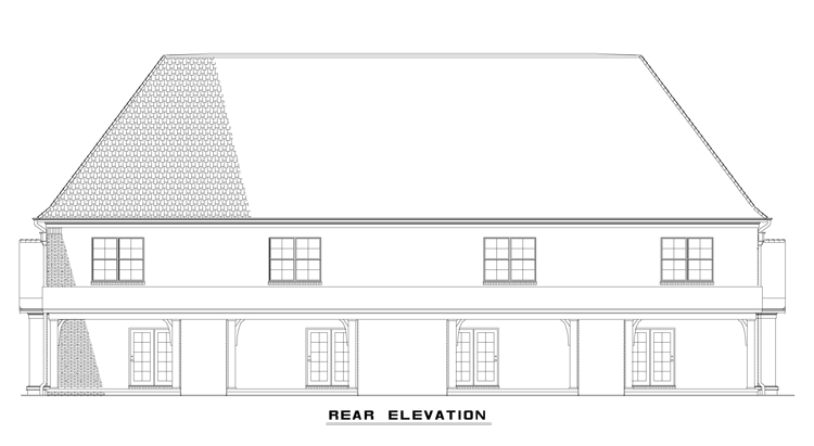 Home Plan Rear Elevation of this 2-Bedroom,1602 Sq Ft Plan -153-2000