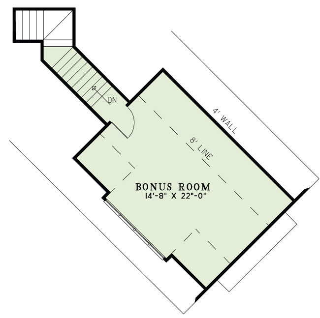 Floor Plan Bonus Room of Craftsman Plan #153-2001