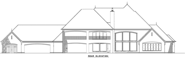 Home Plan Rear Elevation of this 4-Bedroom,5043 Sq Ft Plan -153-2002