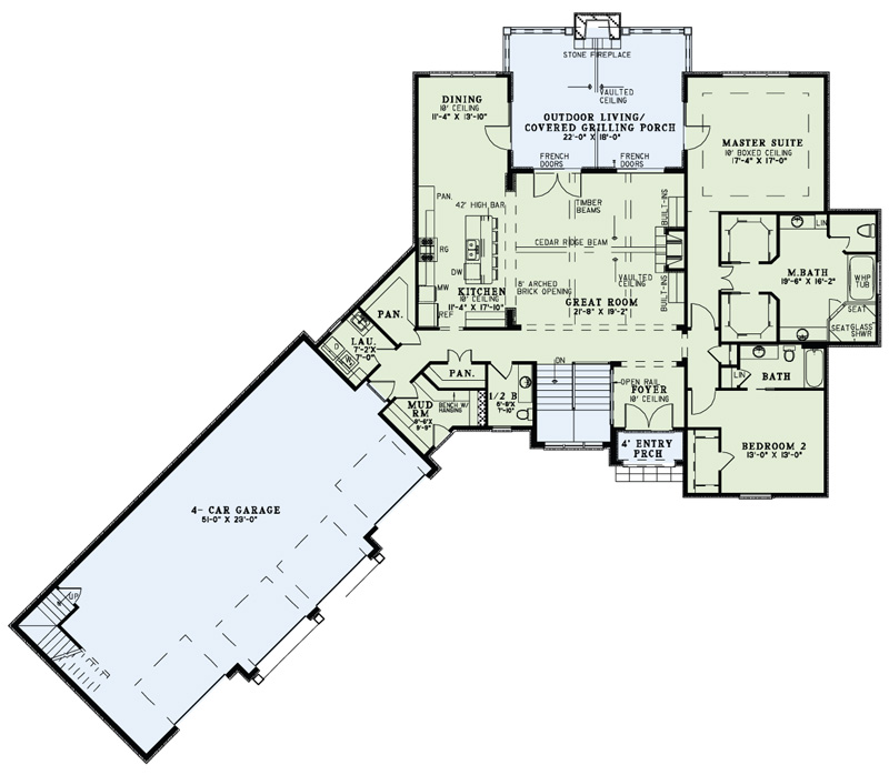 Floor Plan First Story of Luxury Plan #153-2003
