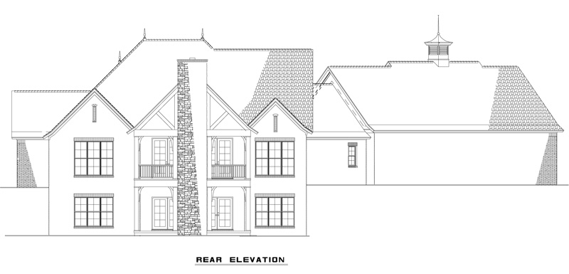 Home Plan Rear Elevation of this 3-Bedroom,3815 Sq Ft Plan -153-2003