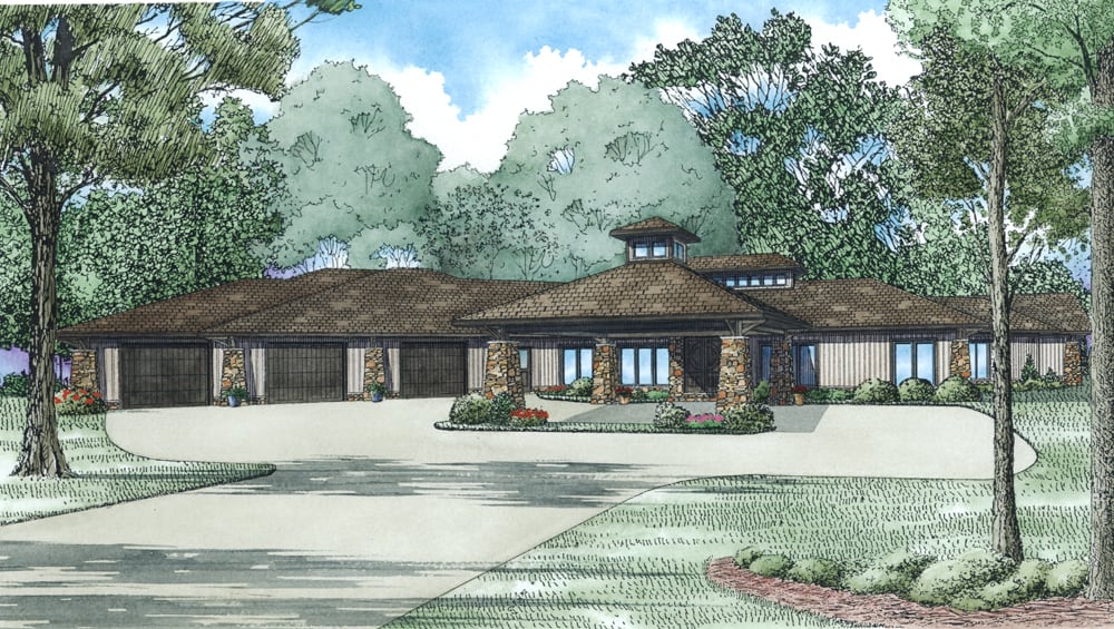 Front View of this 3-Bedroom,4183 Sq Ft Plan -153-2005