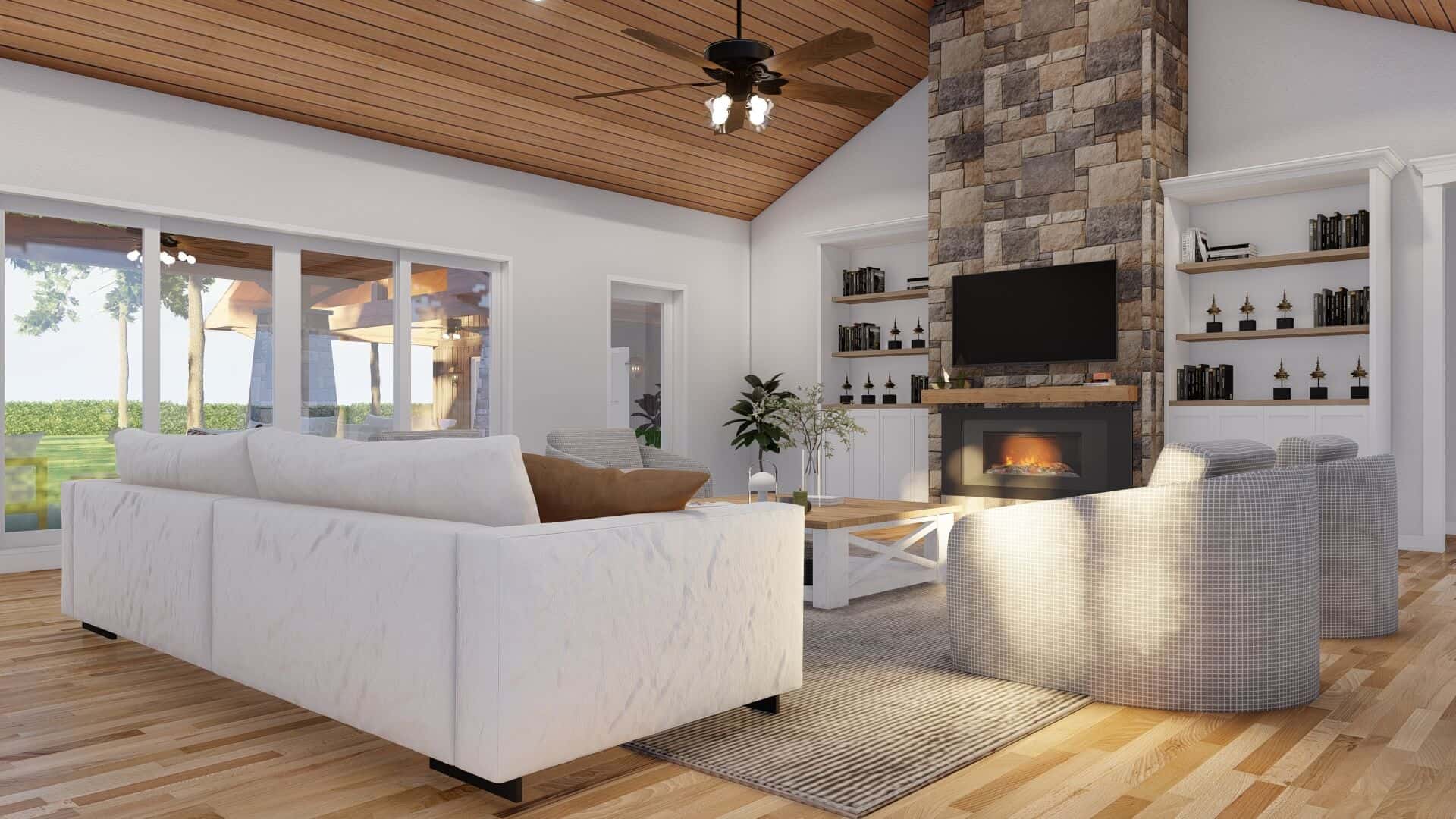 Great Room: Fireplace of this 3-Bedroom,4183 Sq Ft Plan -153-2005