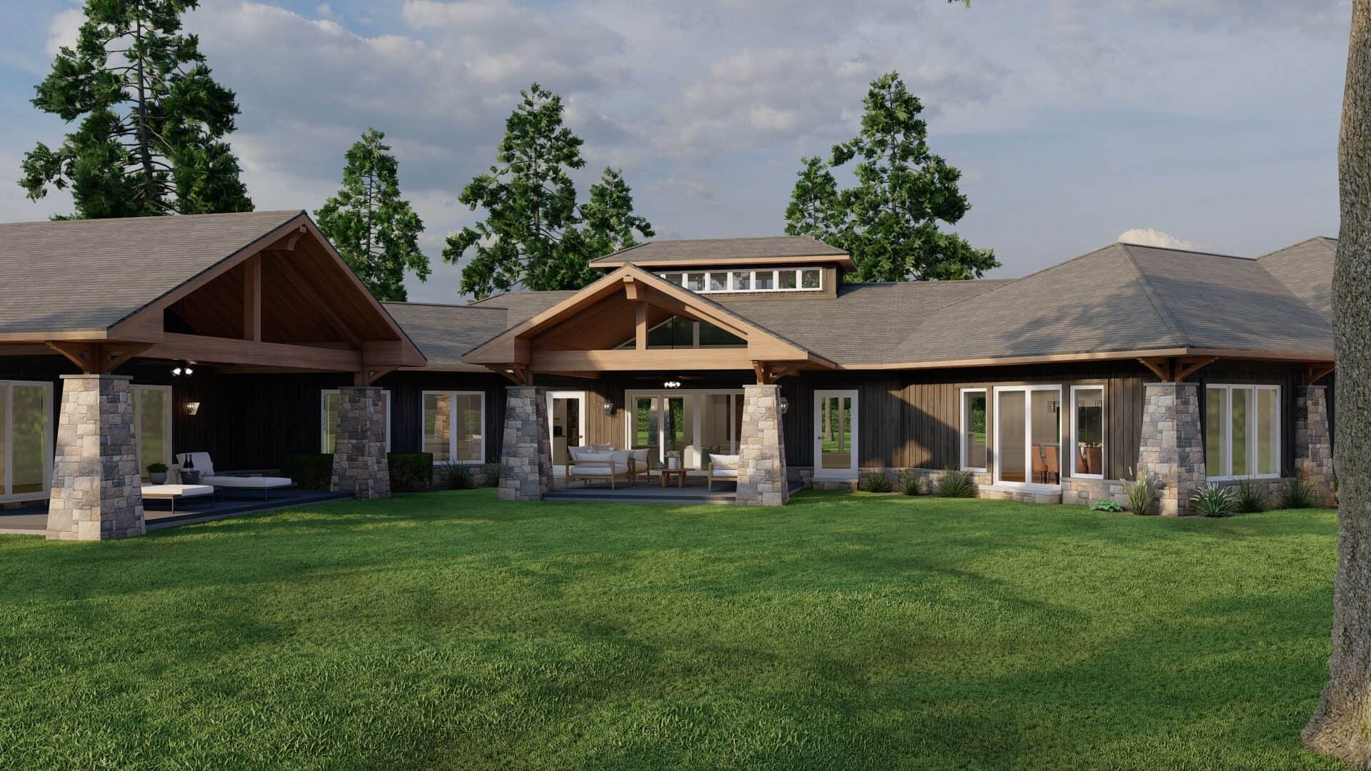 Rear View of this 3-Bedroom,4183 Sq Ft Plan -153-2005
