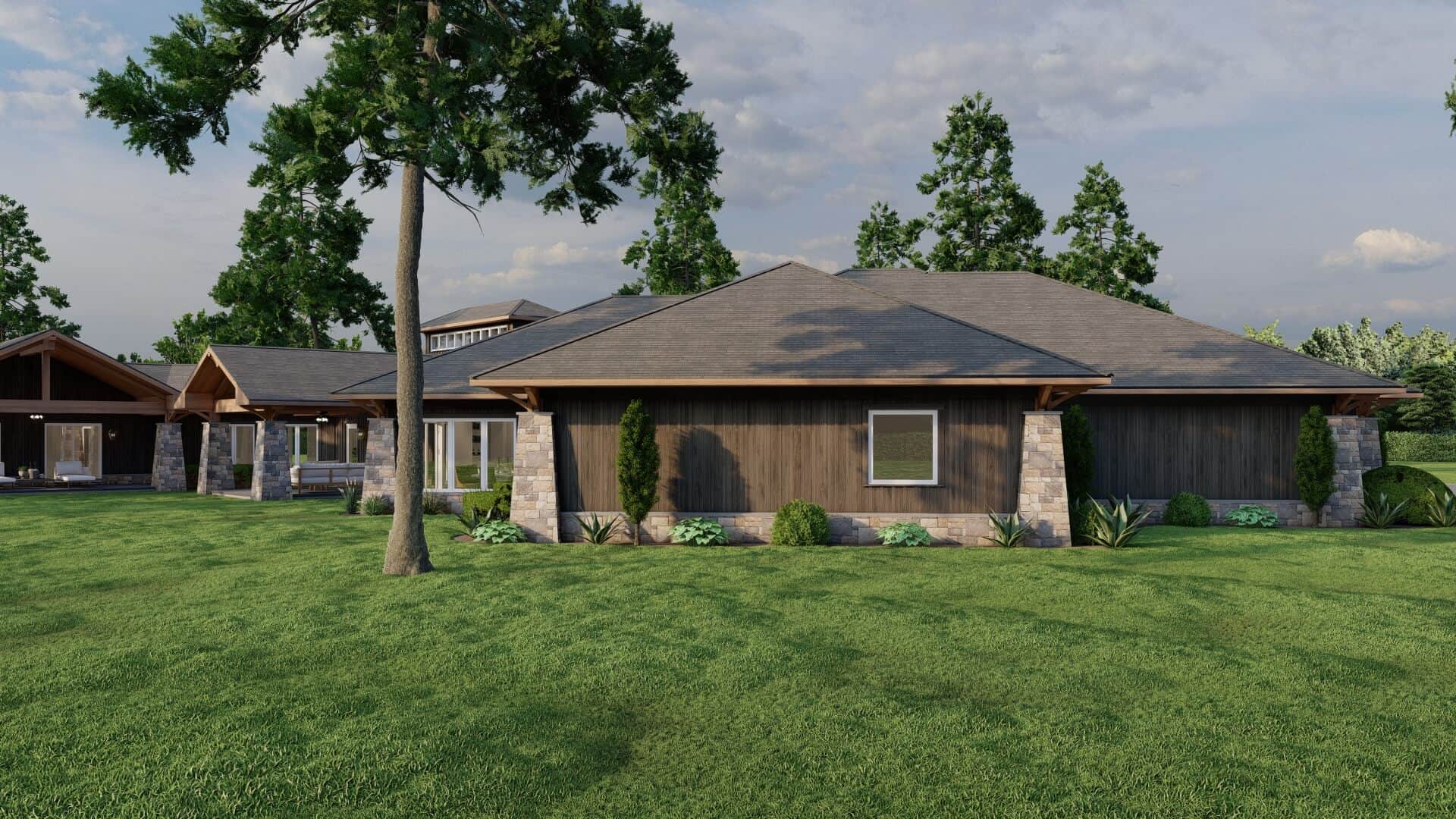 Rear View of this 3-Bedroom,4183 Sq Ft Plan -153-2005