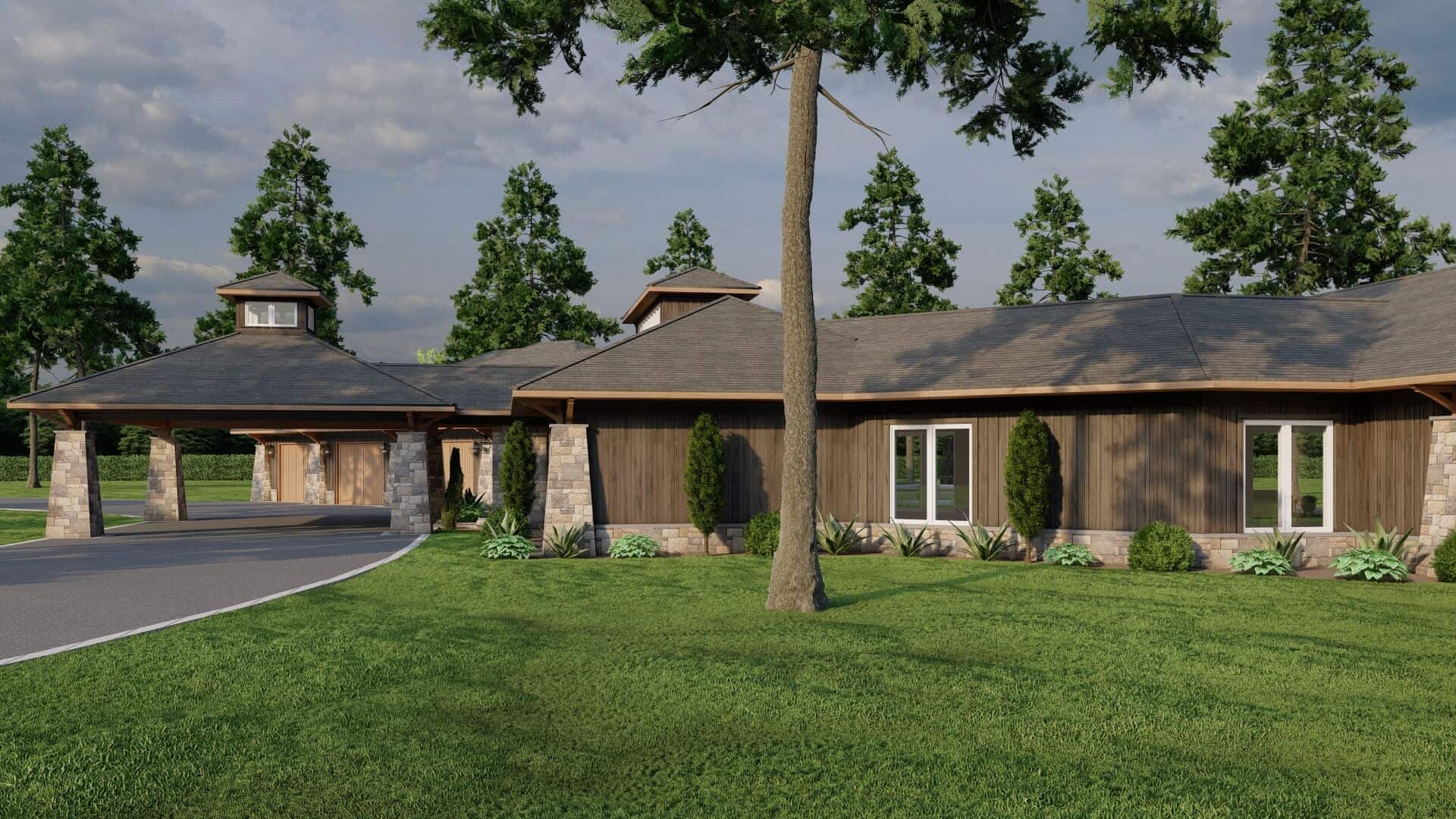 Right Side View of this 3-Bedroom,4183 Sq Ft Plan -153-2005