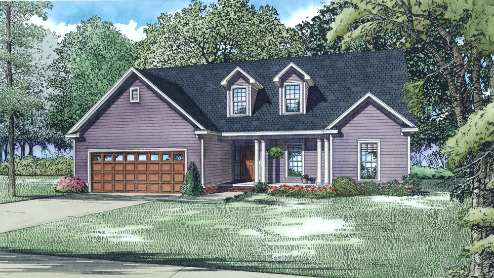 Front Elevation of this Country House (#153-2007) at The Plan Collection.