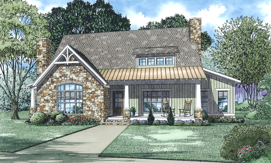 Cottage House (#153-2010) at The Plan Collection.
