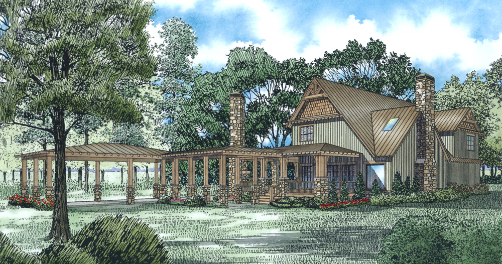 Home Plan Rear Elevation of this 3-Bedroom,2877 Sq Ft Plan -153-2012