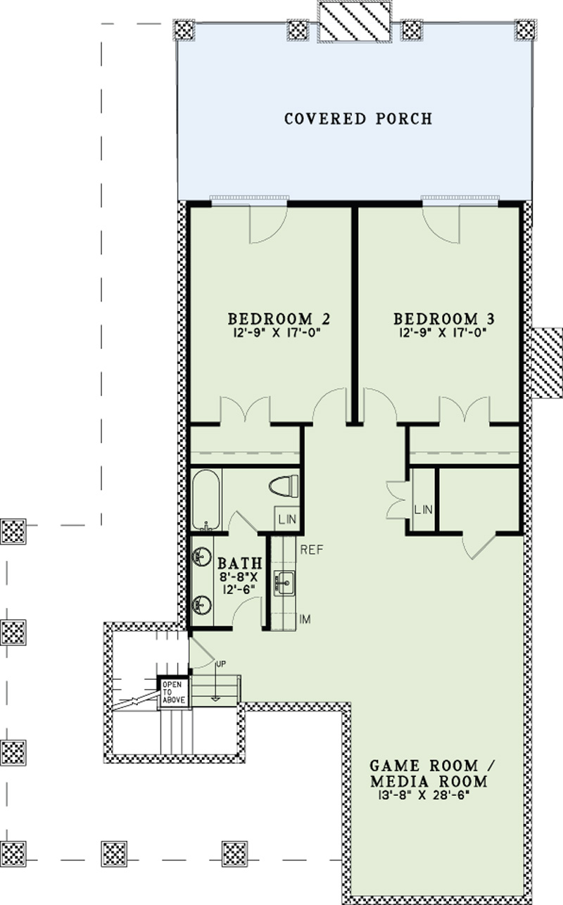 Floor Plan Basement of Craftsman Plan #153-2015