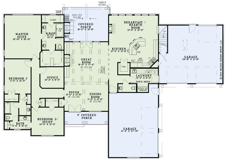 Floor Plan First Story of Luxury Plan #153-2021