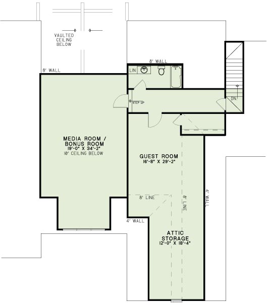 Floor Plan Second Story of Luxury Plan #153-2021