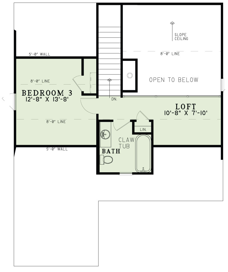Floor Plan Second Story of Farmhouse Plan #153-2024