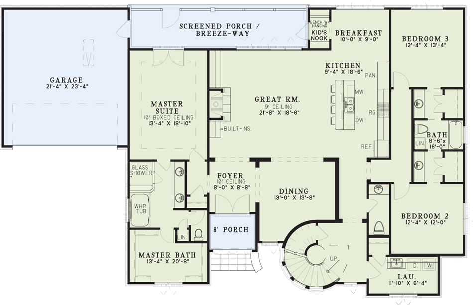 Floor Plan First Story of European Plan #153-2025