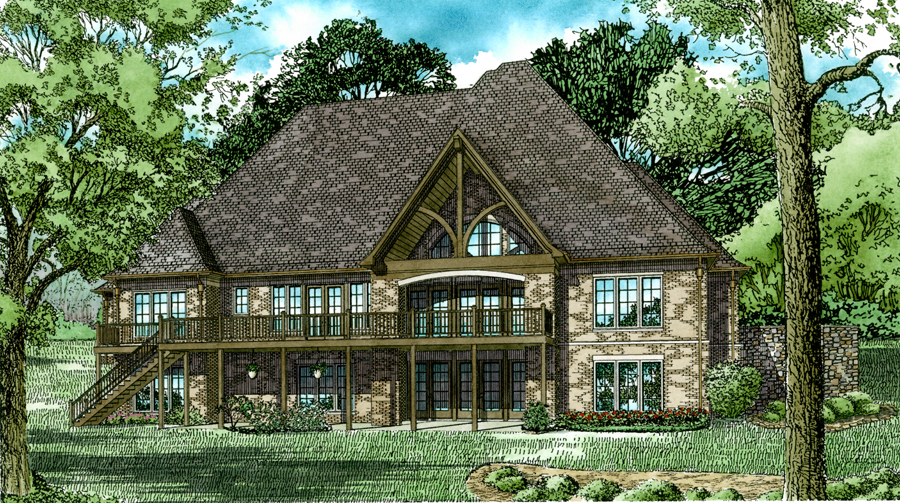 Home Plan Rear Elevation of this 4-Bedroom,6096 Sq Ft Plan -153-2035