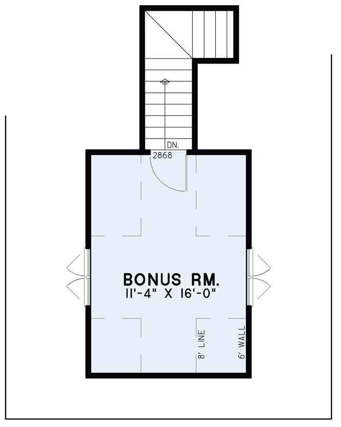 Floor Plan Second Story of Arts and Crafts Plan #153-2036