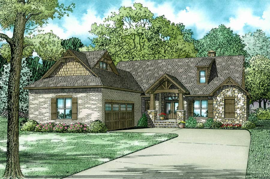 Front View of this 3-Bedroom, 2091 Sq Ft Plan - 153-2036
