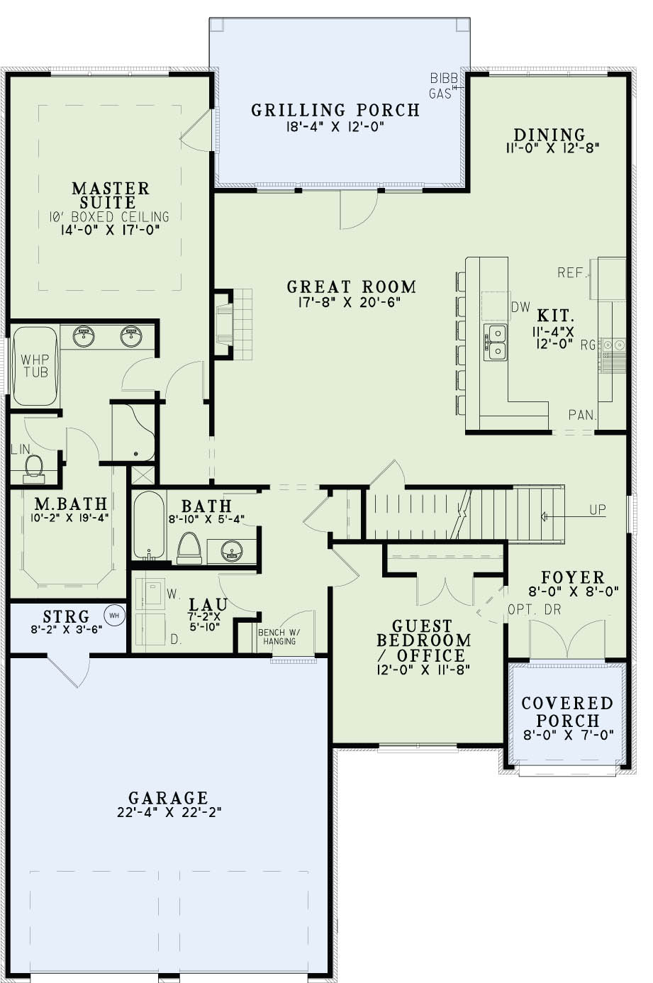Floor Plan First Story of Traditional Plan #153-2038