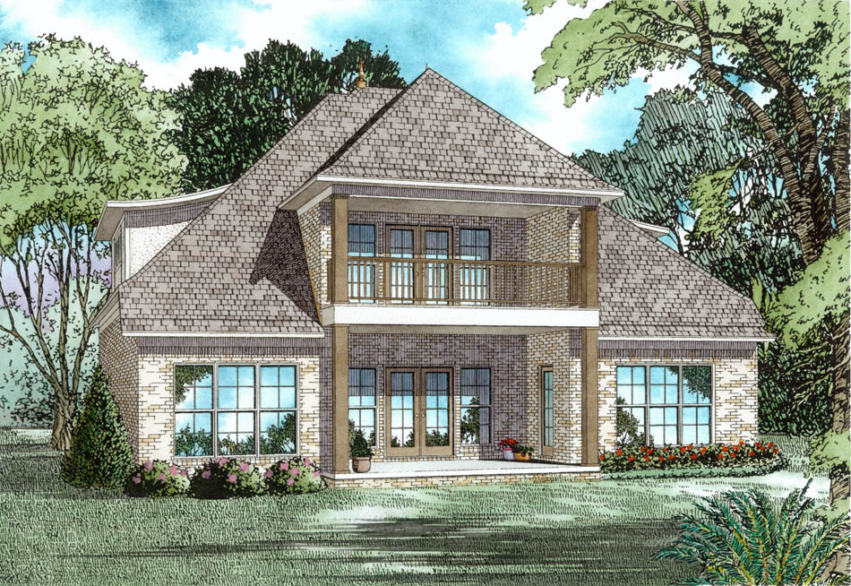 Home Plan Rear Elevation of this 4-Bedroom,2972 Sq Ft Plan -153-2038