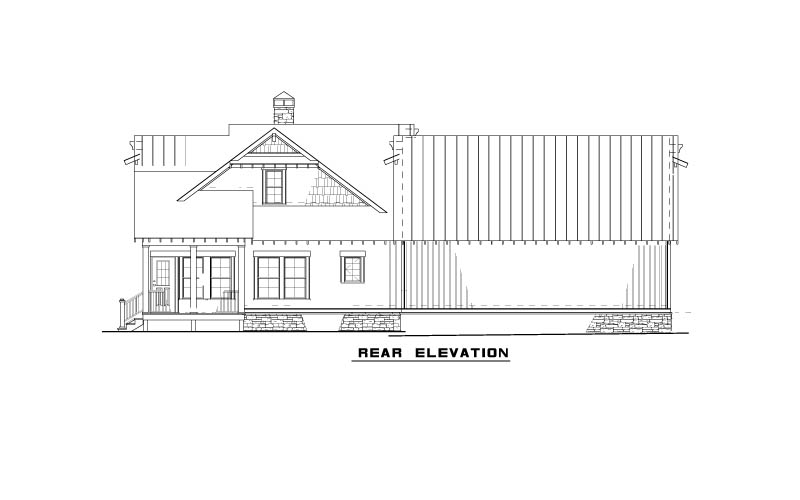 Home Plan Rear Elevation of this 3-Bedroom,1621 Sq Ft Plan -153-2039