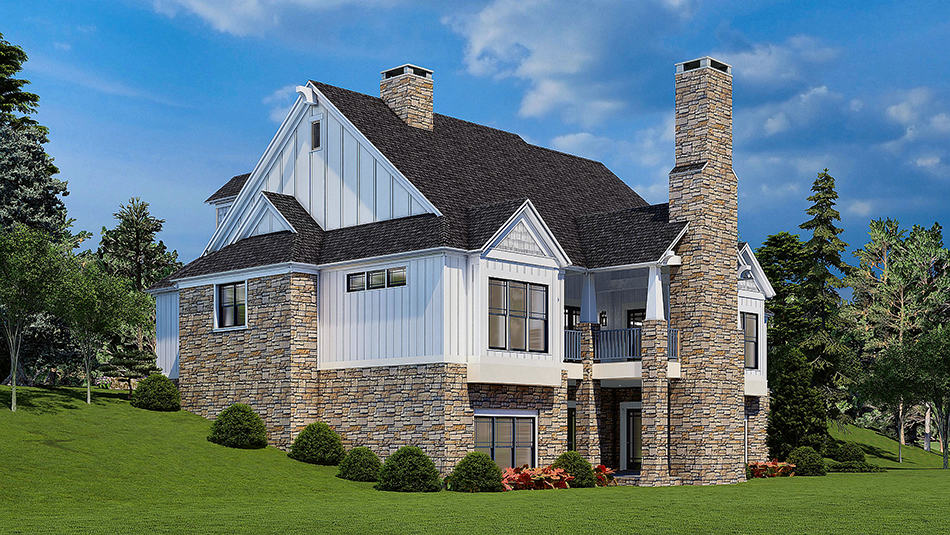 Rear View of this 5-Bedroom, 4736 Sq Ft Plan - 153-2040