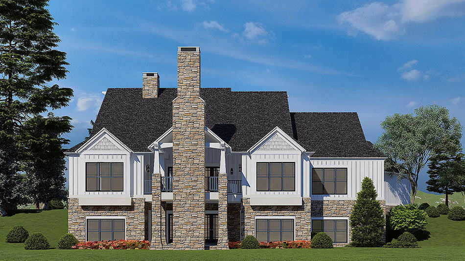 Rear View of this 5-Bedroom, 4736 Sq Ft Plan - 153-2040