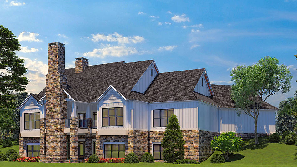 Rear View of this 5-Bedroom, 4736 Sq Ft Plan - 153-2040