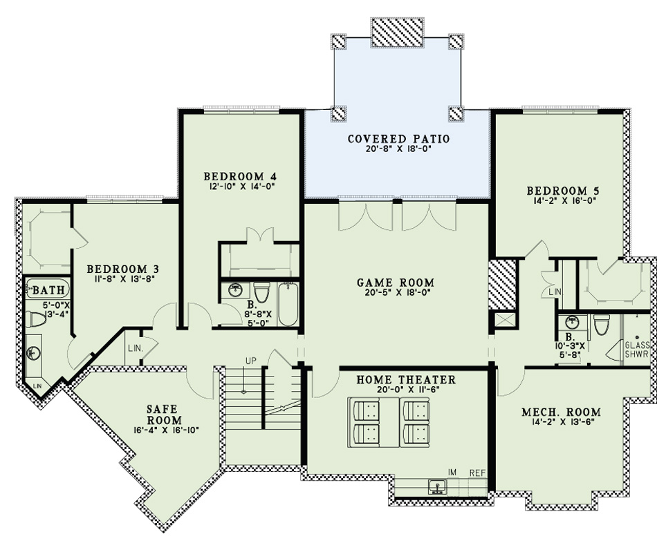 Floor Plan Basement of Luxury Plan #153-2040