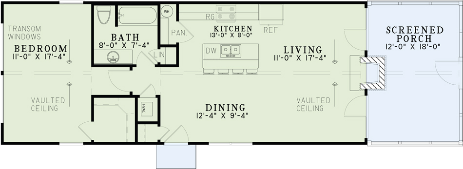 Floor Plan First Story of Country Plan #153-2043