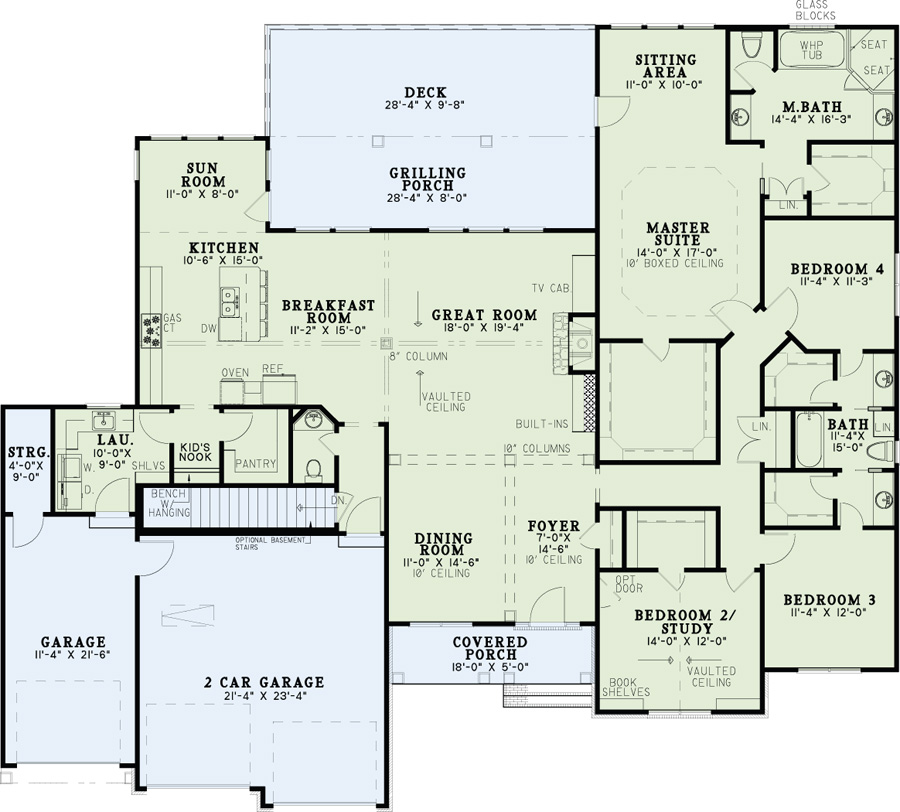 Floor Plan First Story of Traditional Plan #153-2047