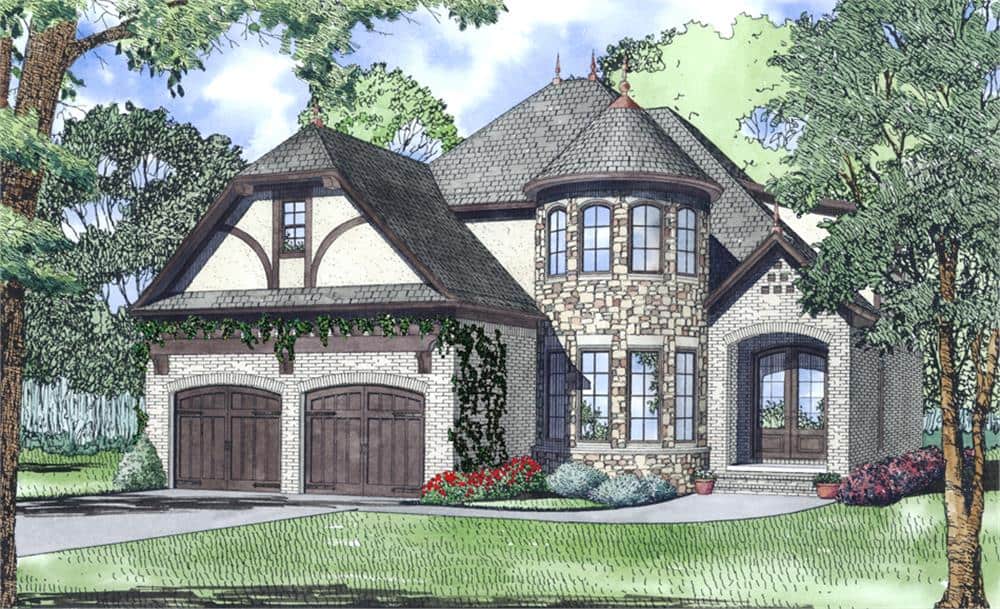 Front View of this 3-Bedroom, 2744 Sq Ft Plan - 153-2048