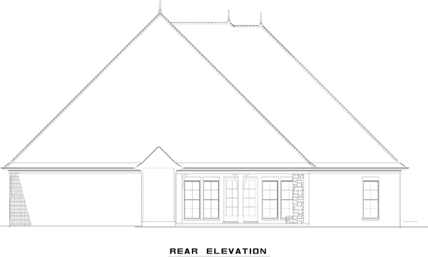 Home Plan Rear Elevation of this 4-Bedroom,3090 Sq Ft Plan -153-2049