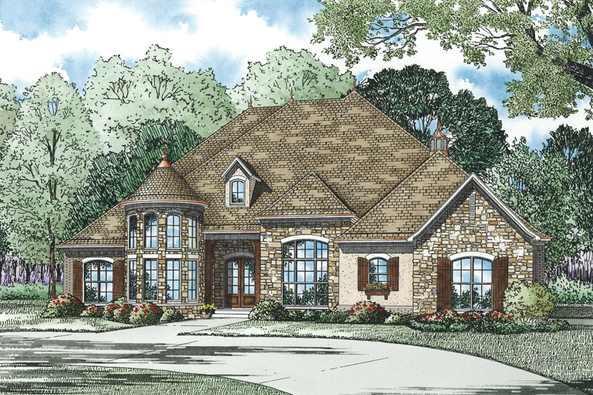 Front View of this 4-Bedroom, 3090 Sq Ft Plan - 153-2049