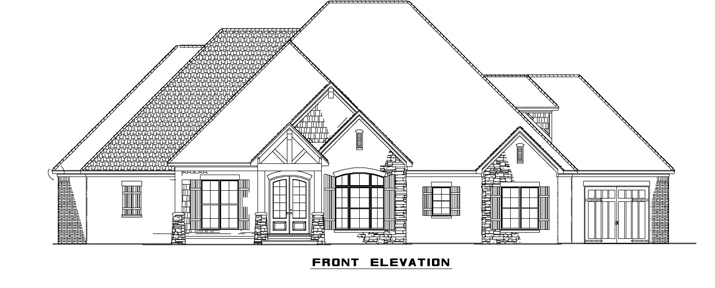 Home Plan Front Elevation of this 4-Bedroom,2470 Sq Ft Plan -153-2050