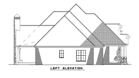 Home Plan Left Elevation of this 4-Bedroom,2470 Sq Ft Plan -153-2050