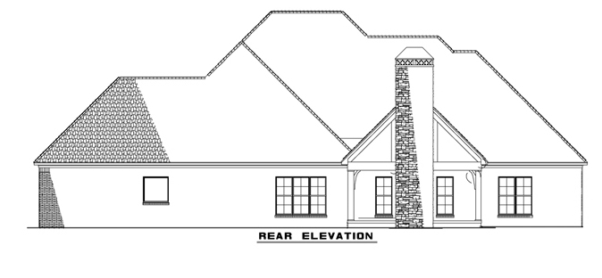 Home Plan Rear Elevation of this 4-Bedroom,2470 Sq Ft Plan -153-2050
