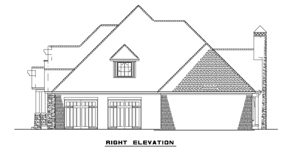 Home Plan Right Elevation of this 4-Bedroom,2470 Sq Ft Plan -153-2050