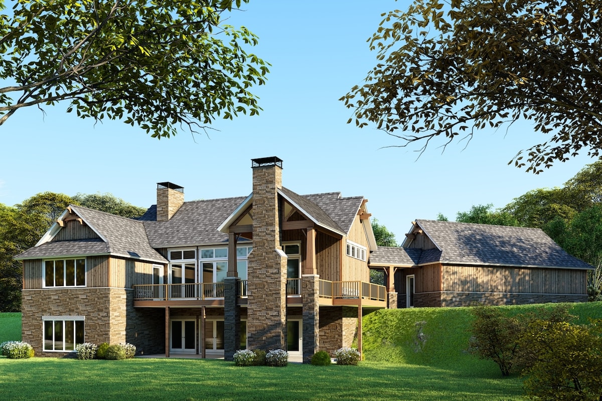 Rear View of this 4-Bedroom, 3734 Sq Ft Plan - 153-2053