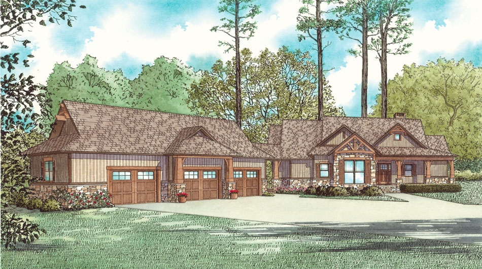 Front View of this 4-Bedroom, 3734 Sq Ft Plan - 153-2053